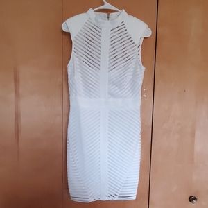 Short white high neck dress